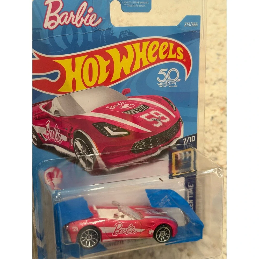 Hot Wheels '14 Corvette Stingray 1:64 Pink Barbie HW Screen Time Toy Car NWT